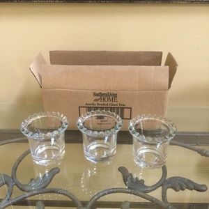 New Southern Living at home 3 glass beaded candle votives